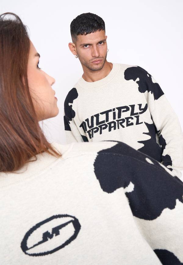 Multiply Spparel Oversize Knit Sweater URBAN White Swan Black Heißer Verkauf