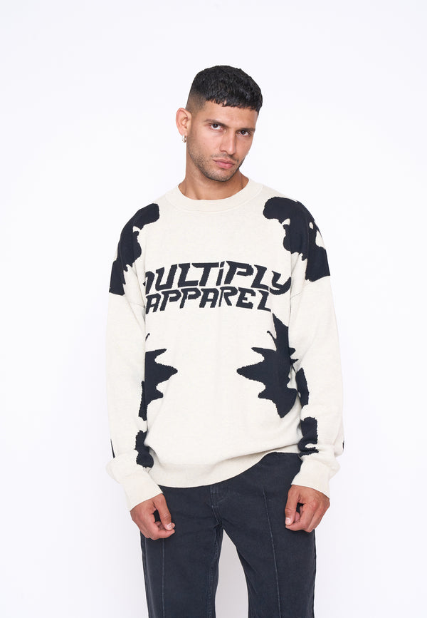 Multiply Spparel Oversize Knit Sweater URBAN White Swan Black Heißer Verkauf