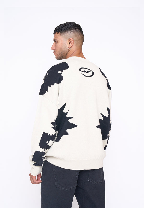Multiply Spparel Oversize Knit Sweater URBAN White Swan Black Heißer Verkauf