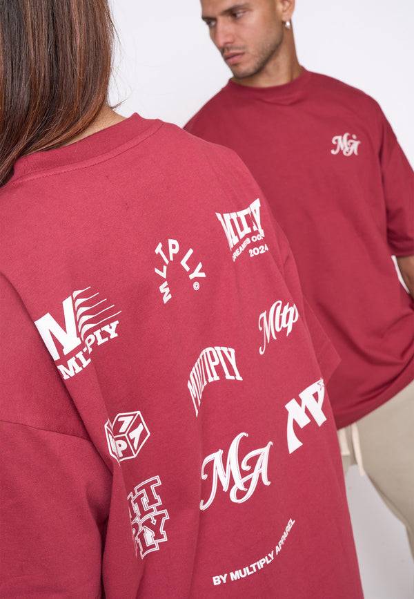 Multiply Spparel Oversize T-Shirt COMPETITION Ruby Wine Zeitlich begrenztes Angebot