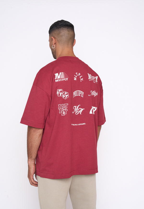 Multiply Spparel Oversize T-Shirt COMPETITION Ruby Wine Zeitlich begrenztes Angebot