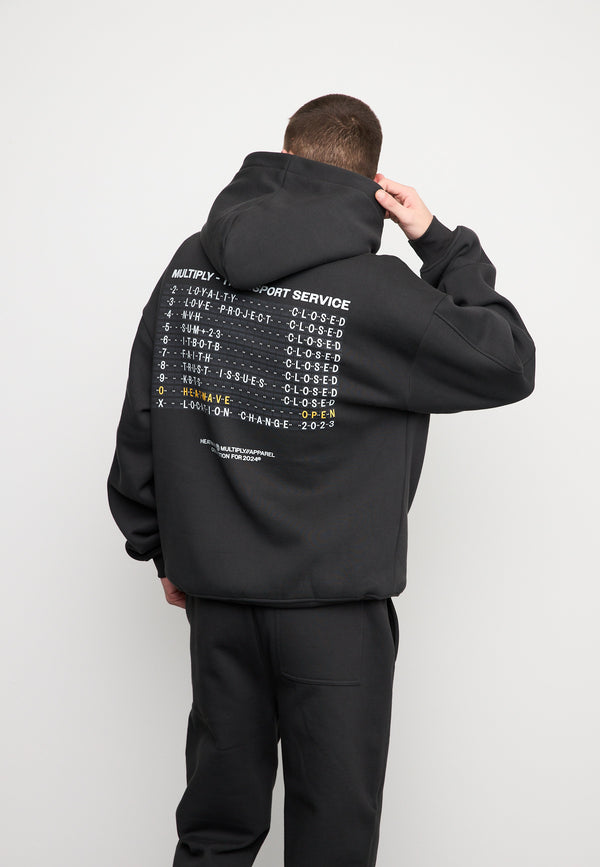 Multiply Spparel Oversize Hoodie BOARDING Black Soda Washed Blitzangebot