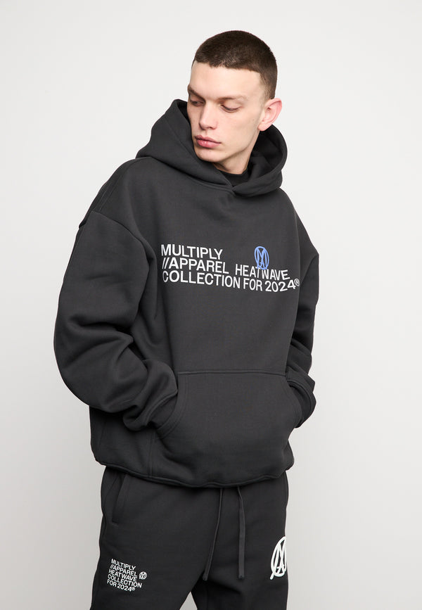 Multiply Spparel Oversize Hoodie APPAREL HEAT Black Soda Washed Große Rabatte