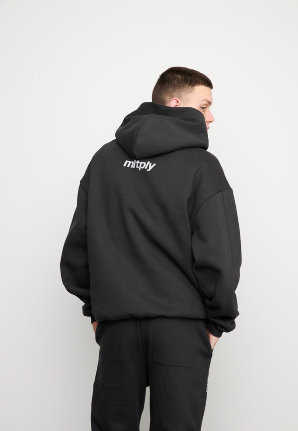 Multiply Spparel Oversize Hoodie APPAREL HEAT Black Soda Washed Große Rabatte