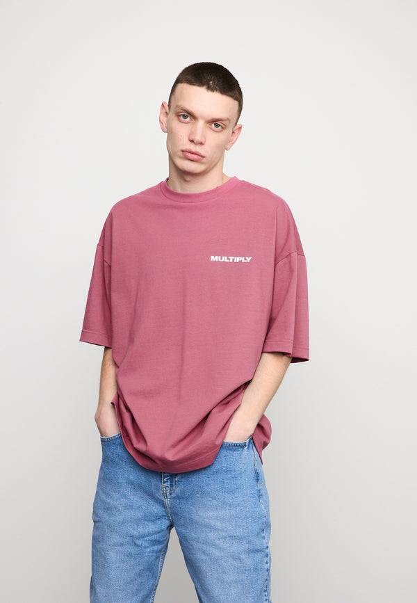 Multiply Spparel Oversize T-Shirt TAKE OFF Rose Wine Räumungsverkauf