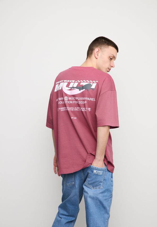Multiply Spparel Oversize T-Shirt TAKE OFF Rose Wine Räumungsverkauf