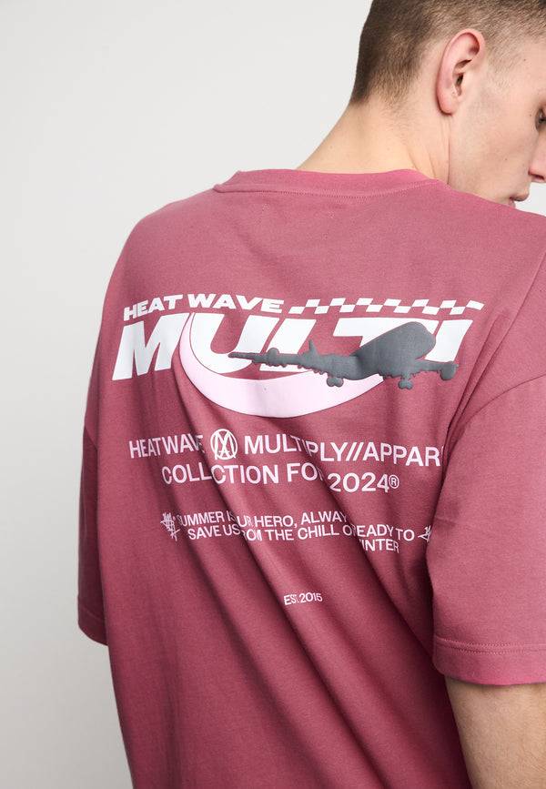 Multiply Spparel Oversize T-Shirt TAKE OFF Rose Wine Räumungsverkauf