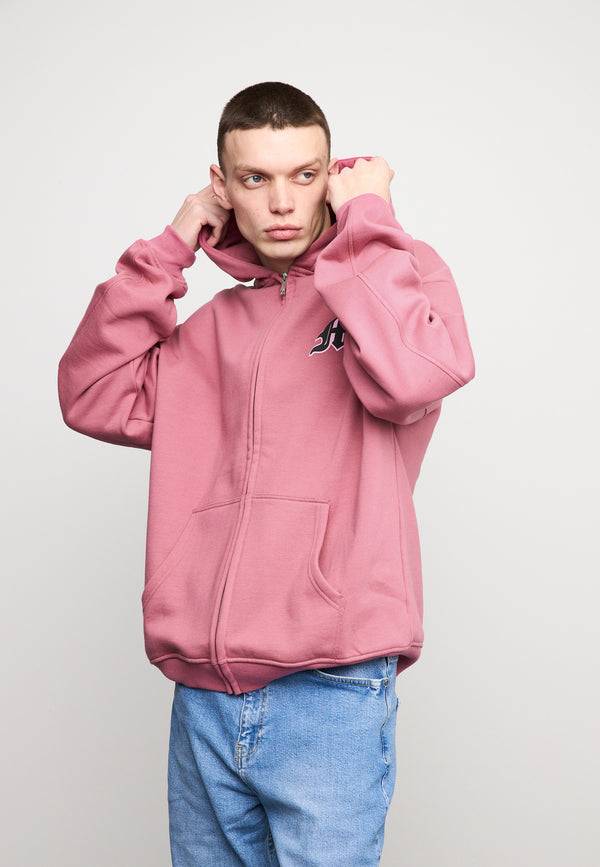 Multiply Spparel Oversize Zip Hoodie SUNNY SIDE Rose Wine Super Sparpreis