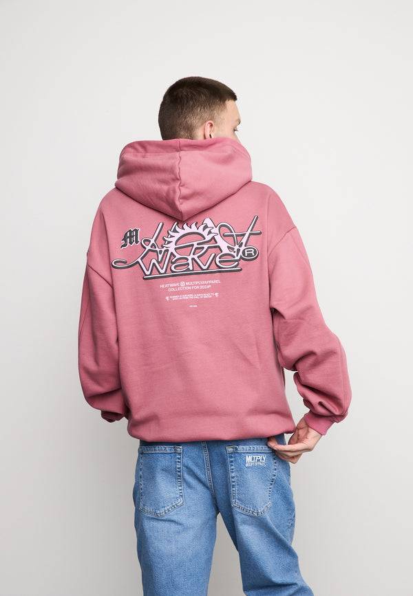 Multiply Spparel Oversize Zip Hoodie SUNNY SIDE Rose Wine Super Sparpreis