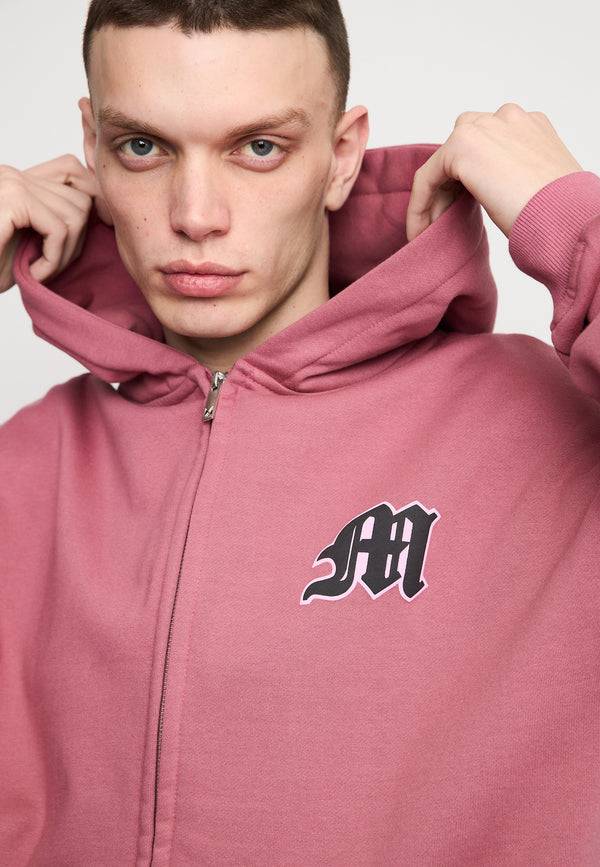Multiply Spparel Oversize Zip Hoodie SUNNY SIDE Rose Wine Super Sparpreis