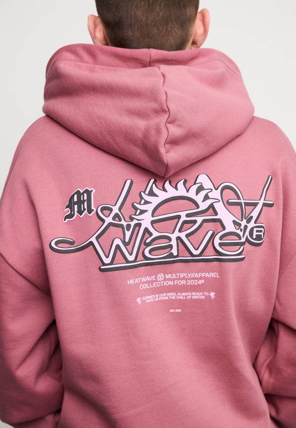 Multiply Spparel Oversize Zip Hoodie SUNNY SIDE Rose Wine Super Sparpreis