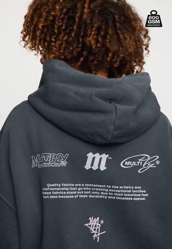 Multiply Spparel Oversize Zip Hoodie WEIGHTY Black Soda Zeitbegrenzte Promotion