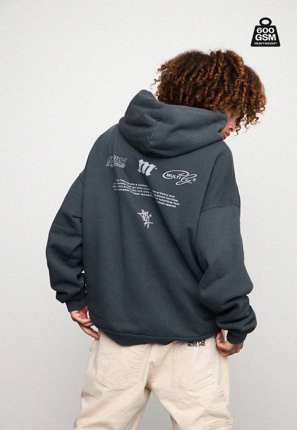 Multiply Spparel Oversize Zip Hoodie WEIGHTY Black Soda Zeitbegrenzte Promotion