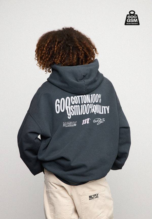 Multiply Spparel Oversize Zip Hoodie HEAVY Black Soda Bis zu 65% Rabatt