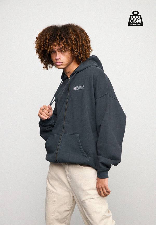 Multiply Spparel Oversize Zip Hoodie HEAVY Black Soda Bis zu 65% Rabatt