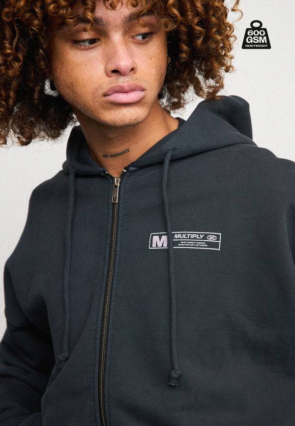 Multiply Spparel Oversize Zip Hoodie HEAVY Black Soda Bis zu 65% Rabatt