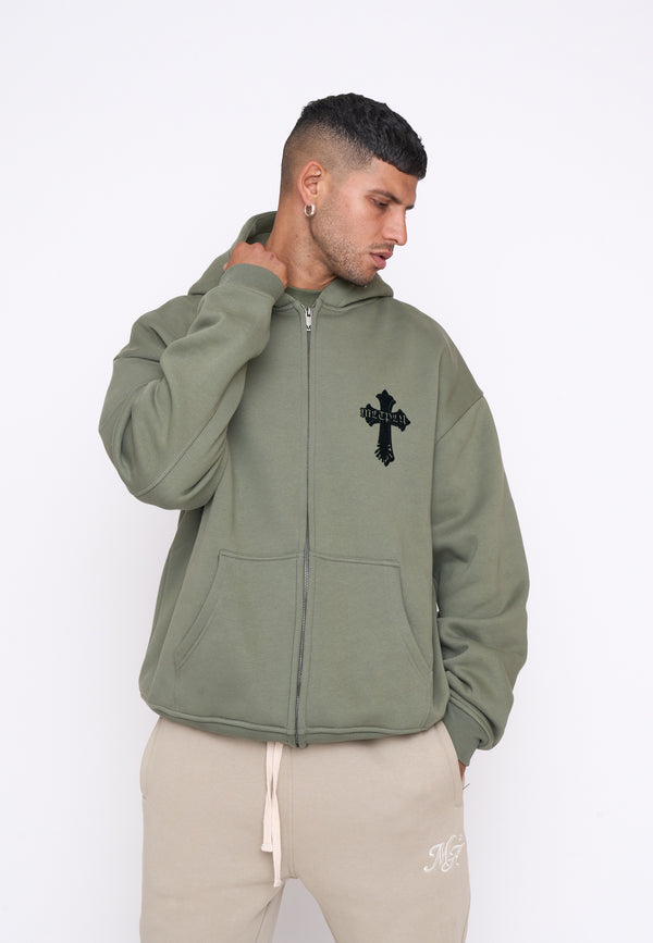 Multiply Spparel Oversize Zip Hoodie CAVALRY Four Leaf Clover Angebote
