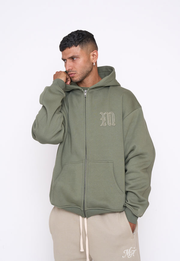 Multiply Spparel Oversize Zip Hoodie DEFENSE Four Leaf Clover Hotsell