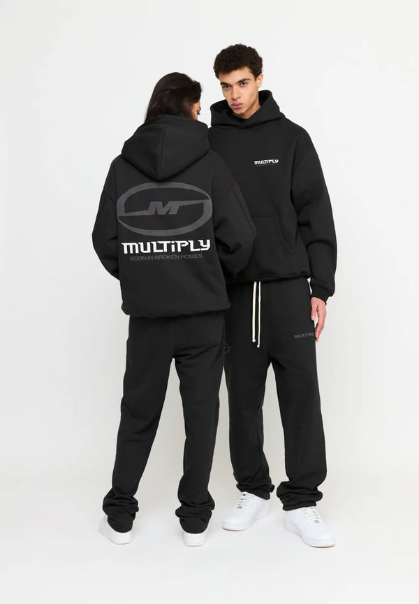 Multiply Spparel Oversize Hoodie BROKEN IDENTITY Black Soda Washed Blitzverkäufe