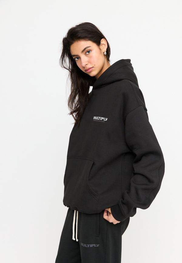 Multiply Spparel Oversize Hoodie BROKEN IDENTITY Black Soda Washed Blitzverkäufe