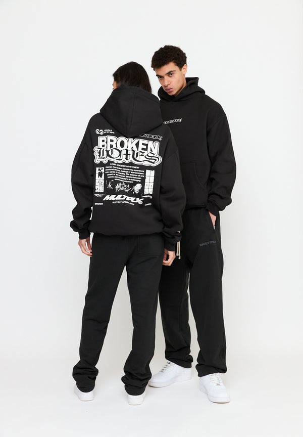 Multiply Spparel Oversize Hoodie DIVORCE Black Soda Washed Fabrikpreis