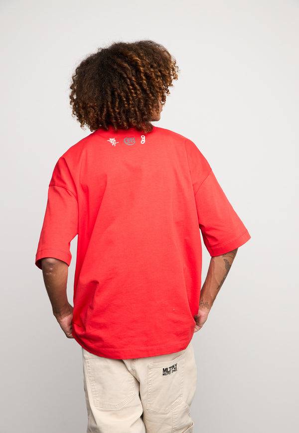 Multiply Spparel Oversize T-Shirt BAIL Flame Scarlet Rabatt