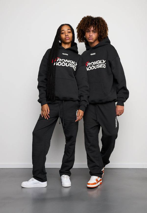 Multiply Spparel Oversize Hoodie INJUSTICE Black Soda Washed Weihnachtsangebot