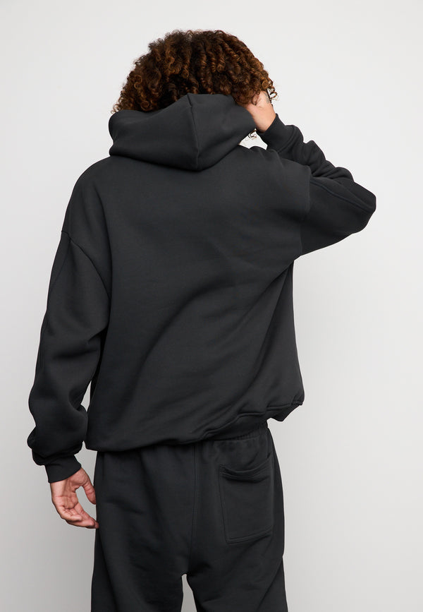 Multiply Spparel Oversize Hoodie INJUSTICE Black Soda Washed Weihnachtsangebot