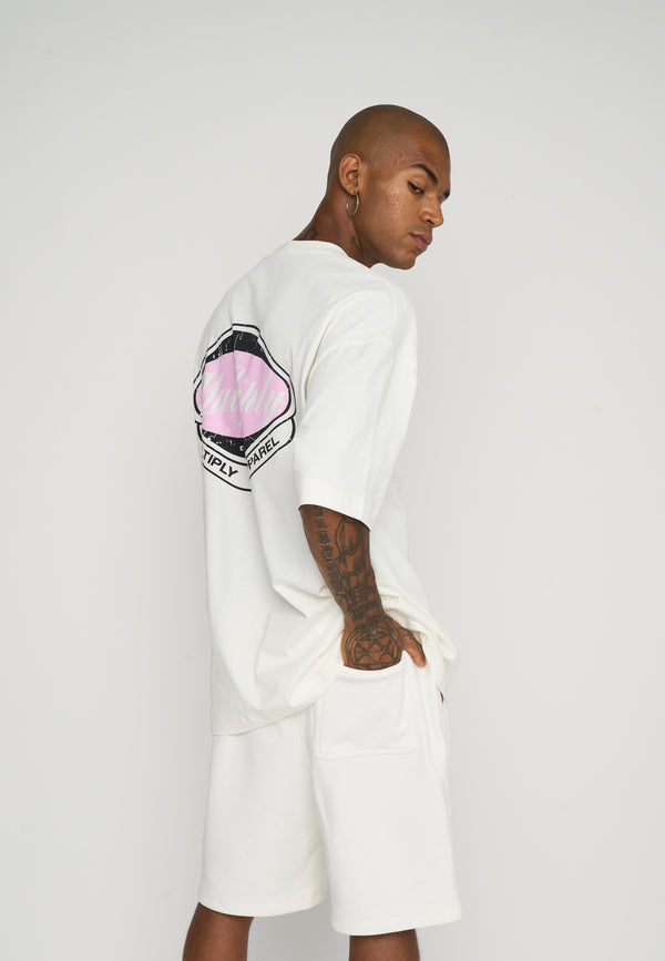 Multiply Spparel Oversize T-Shirt CREW Snow White Valentinstagsangebot