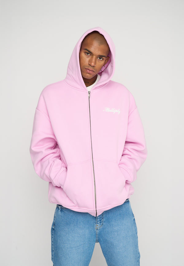 Multiply Spparel Oversize Zip Hoodie OTHER DAYS Pink Lavender Lagerräumung