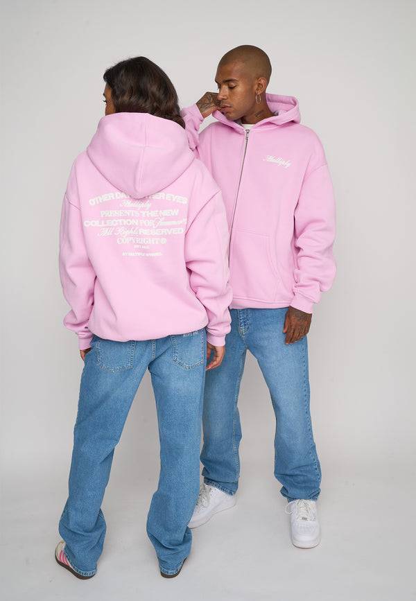 Multiply Spparel Oversize Zip Hoodie OTHER DAYS Pink Lavender Lagerräumung