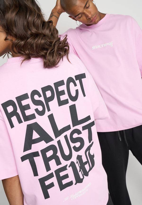 Multiply Spparel Oversize T-Shirt RESPECT Pink Lavender Neueste Mode