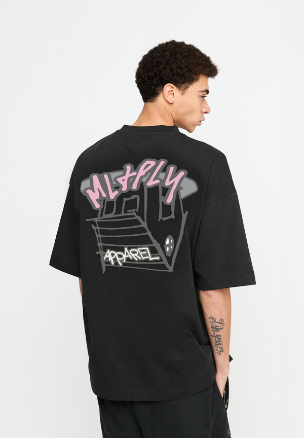 Multiply Spparel Oversize T-Shirt ISOLATION Black Soda Washed Blitzangebot