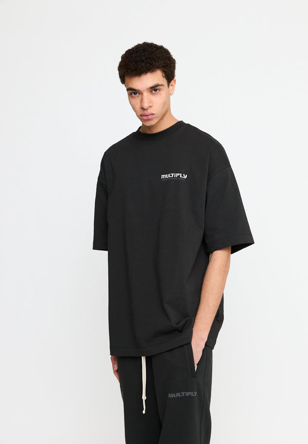 Multiply Spparel Oversize T-Shirt BROKEN IDENTITY Black Soda Washed Große Rabatte