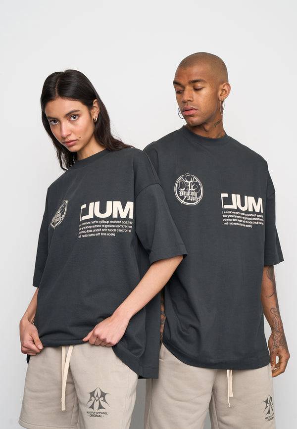 Multiply Spparel Oversize T-Shirt ROOTS Black Soda Washed Neuheiten