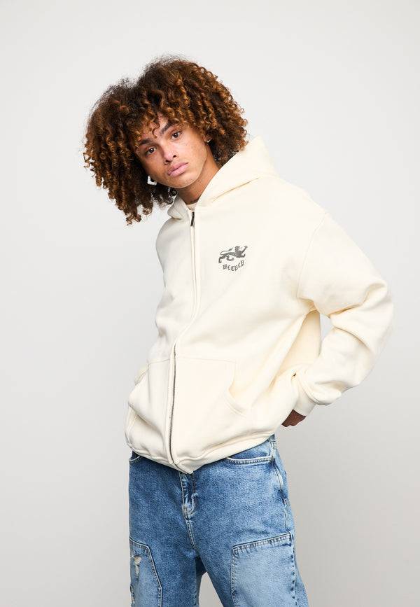 Multiply Spparel Oversize Zip Hoodie WARRANT Egret Räumungsverkauf