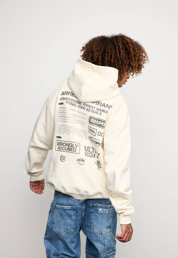 Multiply Spparel Oversize Zip Hoodie WARRANT Egret Räumungsverkauf