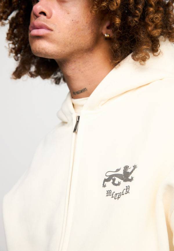 Multiply Spparel Oversize Zip Hoodie WARRANT Egret Räumungsverkauf