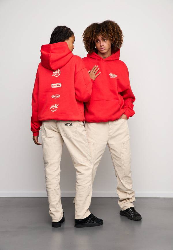 Multiply Spparel Oversize Hoodie JUDGMENT Flame Scarlet Riesige Ersparnisse
