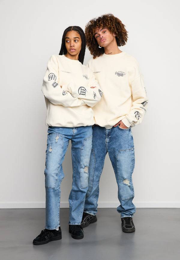 Multiply Spparel Oversize Sweatshirt TRUTH Egret VIP-Rabatte