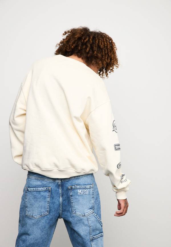 Multiply Spparel Oversize Sweatshirt TRUTH Egret VIP-Rabatte