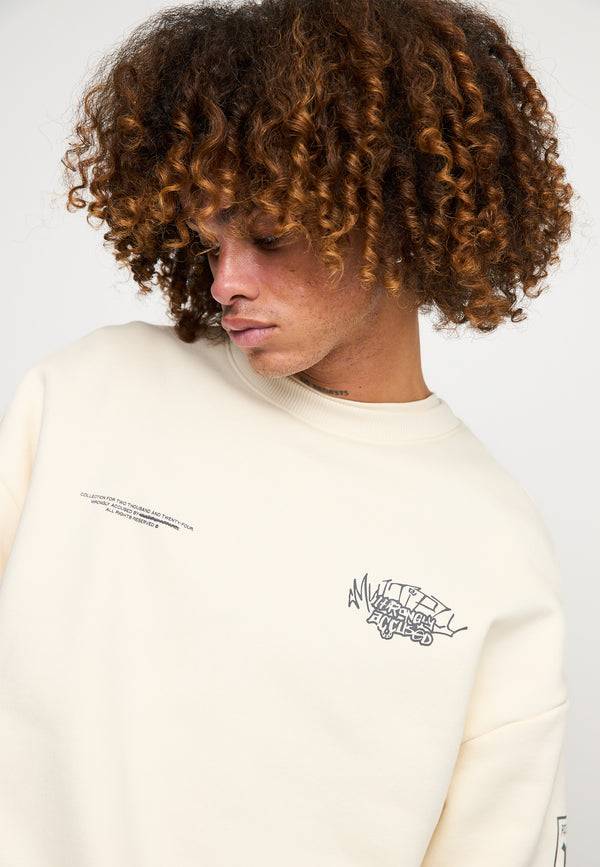 Multiply Spparel Oversize Sweatshirt TRUTH Egret VIP-Rabatte