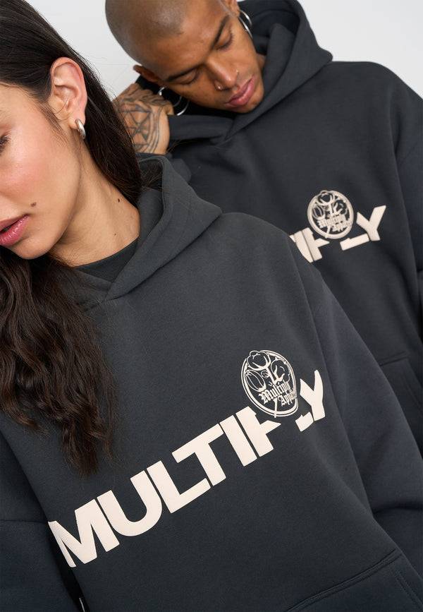 Multiply Spparel Oversize Hoodie VINTAGE Black Soda Washed Letzte 3 Tage