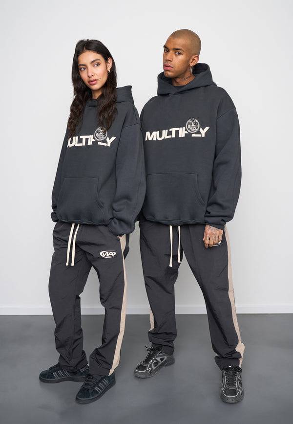 Multiply Spparel Oversize Hoodie VINTAGE Black Soda Washed Letzte 3 Tage