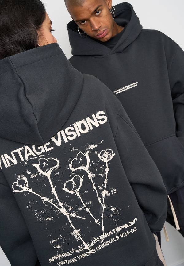 Multiply Spparel Oversize Hoodie V Visions Black Soda Washed JETZT KAUFEN