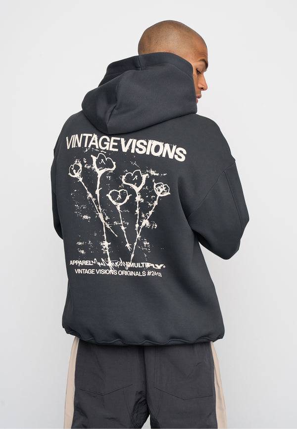 Multiply Spparel Oversize Hoodie V Visions Black Soda Washed JETZT KAUFEN