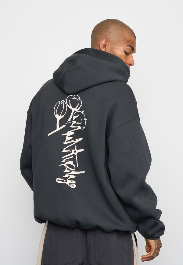 Multiply Spparel Oversize Zip Hoodie ROOTS Black Soda Washed Neueste Stile