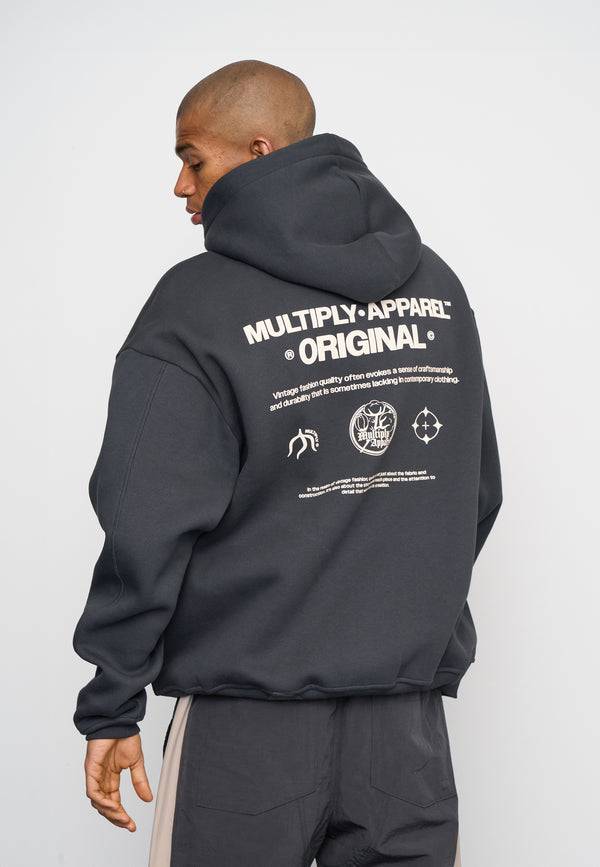 Multiply Spparel Oversize Zip Hoodie ORIGIN Black Soda Washed Letzte 2 Tage