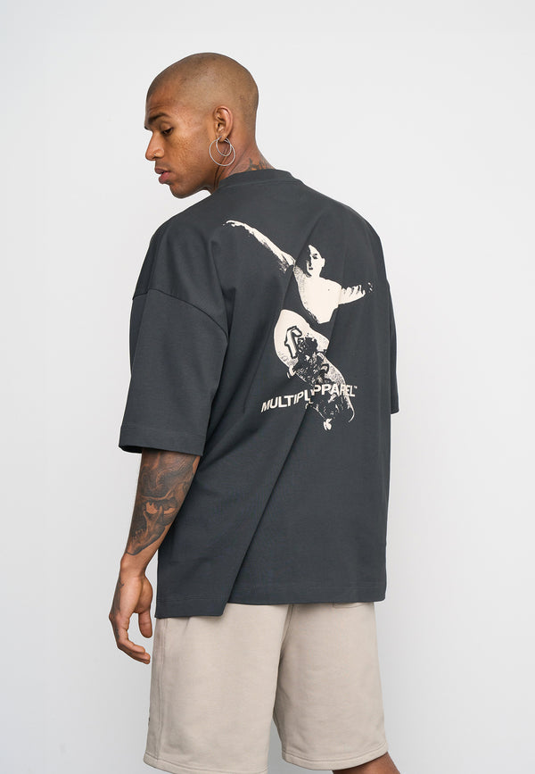 Multiply Spparel Oversize T-Shirt KICKFLIP Black Soda Washed Bis zu 50% Rabatt