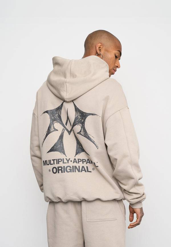Multiply Spparel Oversize Zip Hoodie SKETCH Vintage Khaki Nur für heute